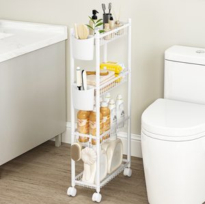 Organizzatore da Bagno a 3/4 Ripiani <span class=keywords><strong>con</strong></span> <span class=keywords><strong>Ruote</strong></span> per Cucina, Bagno, Trucchi, Artigianato, Lavanderia e Spazi Stretti - Product Image 4