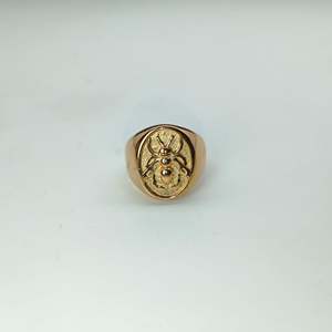 แหวนแฟชั่นชุบทอง 316L สแตนเลสสตีล ดีไซน์แมลงปีกแข็ง แหวนผู้ชาย - Product Image 1