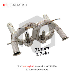 Sistema de Escape de Acero Inoxidable ING para Lamborghini <span class=keywords><strong>Aventador</strong></span> <span class=keywords><strong>SVJ</strong></span> LP770 con Protector Térmico de Alto Rendimiento - Product Image 4
