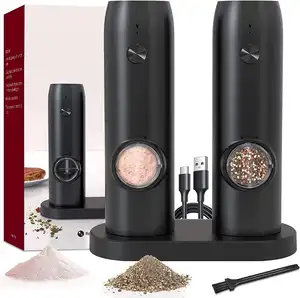 Hot Selling Nieuwe Batterij Zwaartekracht Zout & Peper Molens Kruidenpot Pepermolen Molen Elektrische Zout En Peper Grinder Set