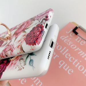 เคสโทรศัพท์ลายดอกไม้ใบตองวินเทจ,เคสหลังนิ่มแหวนสวมนิ้วสำหรับ Samsung S21 Plus S20 S10e S10 S9 S8 Plus Note 10 - Product Image 6