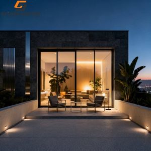 Porte coulissante en verre du sol au plafond GS, porte en aluminium pour résidences haut de gamme - Product Image 6