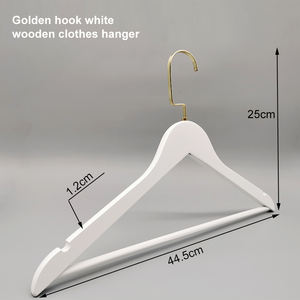 Logo personalizzato gratuito all'ingrosso Non Slip Boutique vestito bianco in legno <span class=keywords><strong>appendiabiti</strong></span> <span class=keywords><strong>appendiabiti</strong></span> <span class=keywords><strong>per</strong></span> negozio di abbigliamento - Product Image 2