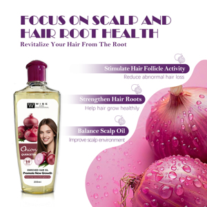 Aceite para el Crecimiento del Cabello a Base de Cebolla, Anticaída, Fortalece las Raíces del Cabello, Nutre el Cuero Cabelludo, Tratamiento con Ingredientes Naturales para Cabello Grueso, 200 ml - Product Image 3