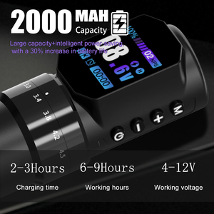 เครื่องสักไร้สาย 2000mAh ปรับระยะชักได้ 2.3-4.5 มม. เสียงเบา สำหรับศิลปิน - Product Image 5