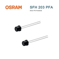 Photodiode PIN en silicium OSRAM SFH 203 PFA 5 mm, époxy noir, 750-1100 nm, réponse rapide 5 ns, 75 °   Grand angle pour la sécurité et la télécommande