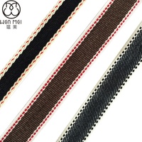 Fabricants Vente en gros 10-20mm motif à pois de sangle jacquard en polyester à rayures tricolores