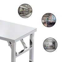 Table de travail pliante en acier inoxydable 201, revêtement autonettoyant, résistante à la corrosion, charge de 300 kg/m, fournie directement par l'usine du Shandong