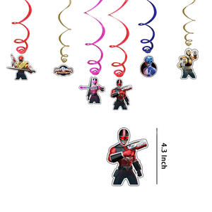 Fournitures de fête Rangering à thème héros, bannière, ballon en latex, décoration de fête <span class=keywords><strong>Super</strong></span> Ninja, bannière Joyeux Anniversaire, décorations de gâteau DIY - Product Image 2