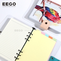 Couverture souple en PVC blanc transparent personnalisé en gros A5 6 anneaux reliure cahier Journal impression personnalisée
