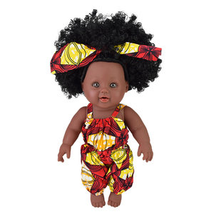 Poupée bébé réaliste en PVC noir de 30 cm, fabriquée en Chine, imperméable, corps entier en silicone, jouet de mode doux pour enfants - Product Image 3
