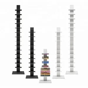 Bibliothèque verticale en métal blanc, métal blanc, bon marché, étagère pour <span class=keywords><strong>livre</strong></span>, meuble de salon, en fer, moderne, noir, - Product Image 1
