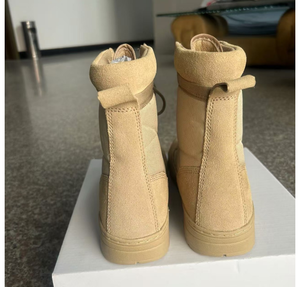 รองเท้าบูทหนังวัวกลับแบบดีเซิร์ท รุ่น TSB09 ไม่มีซิป สีแทน-ดำ รองเท้าคอมแบทแบบสั่งทำพิเศษ - Product Image 6