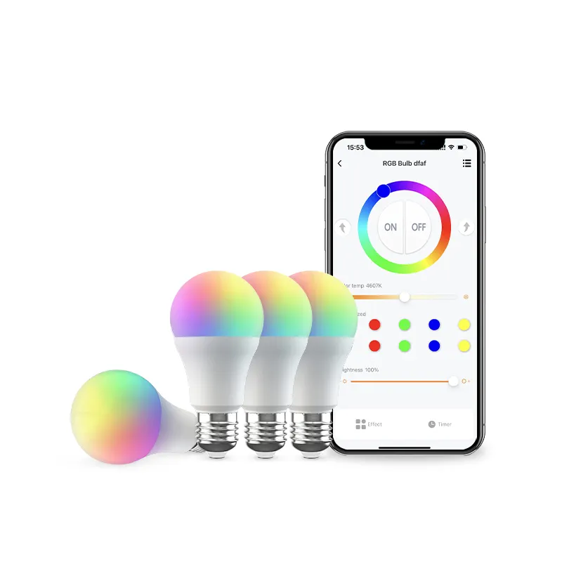 BroadLink E26 E27 Smart Alexa Google Home Voice Control 4 Pack Bulb RGB Dimmable Bluetooth Music Light Bulb