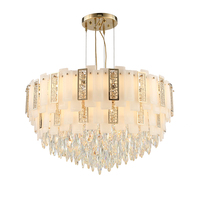 Vente chaude cristal de jade rond fait à la main verre Rectangle lustres de table de luxe éclairage villa moderne pour hôtel décor lumières