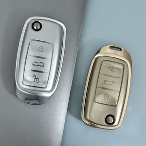 Funda de Metal y TPU para llave de coche, funda de llave personalizada apta para <span class=keywords><strong>VW</strong></span> Golf PoloTiguan Passat Caddy, funda de llave plegable automática, accesorios Fob - Product Image 4