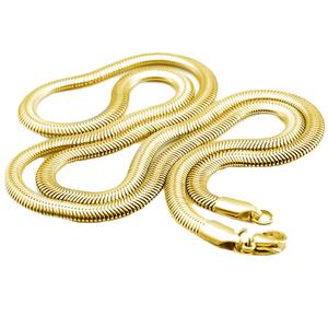 Collar de Cadena Plana de Acero Inoxidable, Joyería, Accesorios, Cadena Gruesa y Suave Tipo Serpiente, Chapado en Oro de 18k - Product Image 1