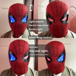 Maschera di Spider-Man in Plastica Esclusiva per il Commercio Transfrontaliero, Occhi Mobili, Lampeggiante Elettrico, Casco Luminoso da Supereroe per Cosplay Natalizio - Product Image 2