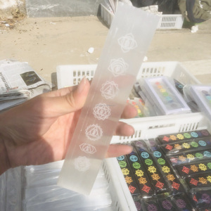 Natural Bulk Crystal <strong>Engraved</strong> 7 <strong>Chakra</strong> Selenite Sticks Healing Seven <strong>Chakra</strong> Selenite Wand Plate Folk Crafts for Gifts - Product Image 3