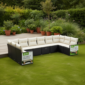 Juego de Muebles de Jardín de Ratán Sintético Negro de 10 Piezas con Patas Ajustables - Product Image 2