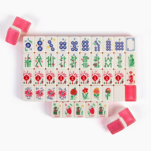 Aesthetic-Design Premium Acrylic Cloisonne Inspired Luxury Style Colorful Acrylic <b>Mahjong</b> Tiles for Adults Family Game <b>Set</b> - Product Image 2