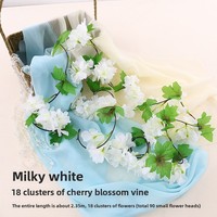 Guirlande de fleurs artificielles de cerisier de haute qualité pour décoration de plafond, fleurs en plastique pour mariages et fêtes, pour Noël et Halloween