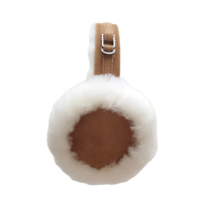 Couvre-oreilles en laine naturelle douce, protection contre le froid extérieur en <span class=keywords><strong>fourrure</strong></span> de mouton véritable, <span class=keywords><strong>cache</strong></span>-oreilles en <span class=keywords><strong>fourrure</strong></span> de mouton véritable pour l'hiver - Product Image 2