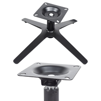 Base de chaise pivotante en métal 4 étoiles personnalisée OEM, base rotative pour canapé avec vérin à gaz, revêtement noir en poudre, pour fauteuil de loisirs