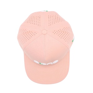 หมวกแก๊ปปักลายโลโก้สีชมพูแบบยูนิเซ็กซ์ 5 ชิ้น ทำจากโพลีเอสเตอร์ผสมสแปนเด็กซ์ กันน้ำ ตัดด้วยเลเซอร์ รูระบายอากาศ ปีกโค้ง - Product Image 6