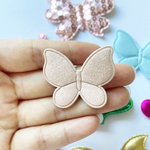 Parche para ropa al por mayor para coser, Parche de mariposa con purpurina Rosa acolchado 3D DIY para adornos de ropa - Product Image 4