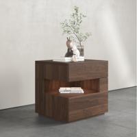 Table de chevet en bois massif moderne minimaliste noir Art créatif armoire de chambre à coucher armoire de chevet de luxe sensationnel