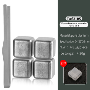 Set di pietre di whisky in titanio riutilizzabili cubetti di ghiaccio in metallo Non fondenti rinfrescabili agghiaccianti rocce per whisky e altre bevande - Product Image 6