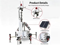 Tour de surveillance mobile solaire personnalisée avec caméra de sécurité, IA, Starlink et batterie robuste pour événements