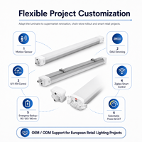 Luminaire LED Tri-proof IP65 Premium pour Supermarché, 150LM/W, Linéaire Raccordable, 20-80W, Angle de Faisceau 120°, Garantie 5 Ans, Ultra Lumineux