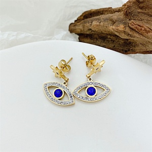 Hot Selling Women Stainless Steel Jewelry Zircon Eye Pendant <b>Stud</b> <b>Earrings</b> - Product Image 5