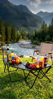 Table tactique pliable en métal pour le camping, table d'appoint portable et pliable pour les sorties en plein air, table de camping pliable avec évier
