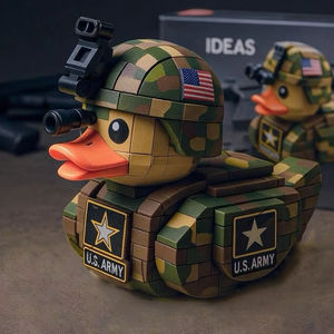 Jizai personnalisé blocs de construction drôle militaire soldat canard uniforme <span class=keywords><strong>Forces</strong></span> armées canard blocs de construction ensemble fait à la main Artware cadeau - Product Image 1