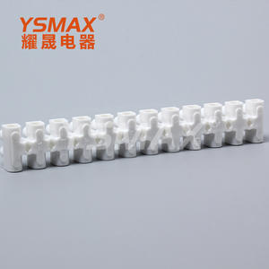 เทอร์มินัลบล็อก Yaosheng 12 ตำแหน่ง สีขาวนม รูปตัวยู ทองแดง ทนไฟ สำหรับจ่ายไฟ - Product Image 4