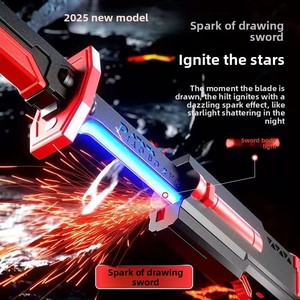 <span class=keywords><strong>Sabre</strong></span> <span class=keywords><strong>laser</strong></span> en plastique style TikTok avec effet de jet de flamme, jouet unisexe pour nomades avec lumières arc-en-ciel fluides et effets sonores, à partir de 14 ans - Product Image 2