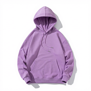Men's White Hooded Fleece Sweatshirt Oversized Fit Solid Color Casual Autumn Wear Long Sleeve Knitted Style - Product Image 3