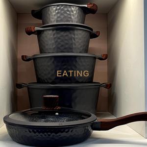 African Factory Beautiful10-Pieces Casserole Granite 20-24-28-32 <strong>Saucepan</strong> 28 Frying Pan <strong>Nonstick</strong> Radiant-Cooker Cookware Set - Product Image 3