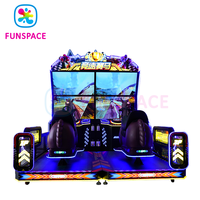 Funspace Vente en gros Jeux vidéo d'arcade Divertissement Équitation Simulateur de chevaux 2 joueurs Fonctionnement de pièces Machine de jeu de course