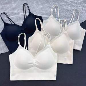 D681 # Soutien-gorge de sport en soie glacée sans couture pour <span class=keywords><strong>femme</strong></span>, à <span class=keywords><strong>prix</strong></span> réduit, style débardeur sexy sans armatures, sous-vêtement, articles en stock - Product Image 2