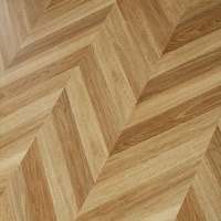 Revêtement de sol hybride en vinyle PVC imperméable pour salle de bain, imitation parquet chevron en chêne écologique pour intérieur