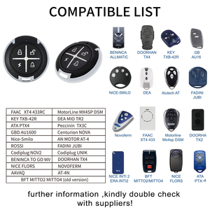 433Mhz Thay Thế Key Fob Điều Khiển Từ Xa Không Thấm Nước Chống Sốc Điện Nhân Tính Cửa Mở Cho Nhà Để Xe Tự Động Cửa Trượt - Product Image 4