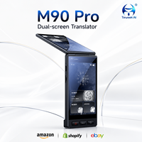 M90Pro Mini Çift Ekranlı Taşınabilir Yapay Zeka Sesli Çevirmen Wi-Fi 150 Dil Doğrudan Konuşma Çevirisi İş İçin