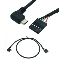 Câble de charge Micro USB mâle à angle droit vers Dupont 5 broches pour cartes mères d'ordinateurs