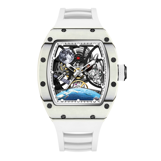 2026 Premium Carbon Fiber Bezel Luxury Watch Orologio Meccanico 316L Steel Case Silicone Band Automatic Custom Wristwatch OEM