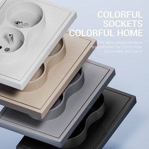 2 Gang Ổ cắm điện 16A pháp tiêu chuẩn Outlet với tiêu chuẩn nền tảng tường đôi ổ cắm loại E cho trang trí nội thất 2P + t cắm - Product Image 4