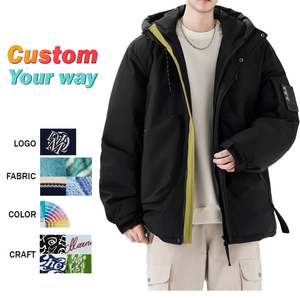 2025 mode outillage en plein air vers le bas manteaux hommes 2024 printemps et automne nouvelle marque de mode manteau ample tout décontracté à capuche veste - Product Image 1